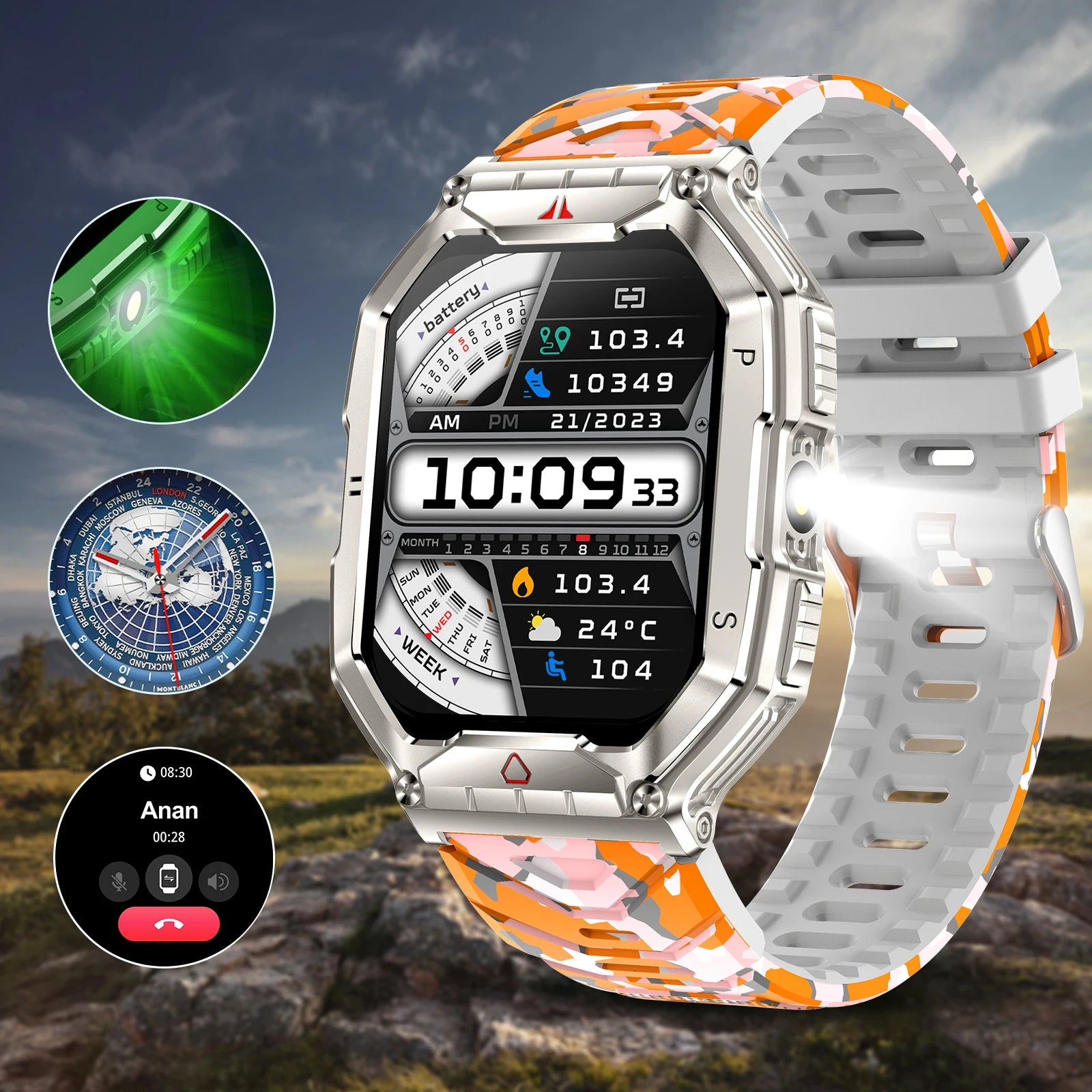 New 2025 Sports Smartwatch - Make Call Message, Pedometer Calorie Counter Activity Tracker