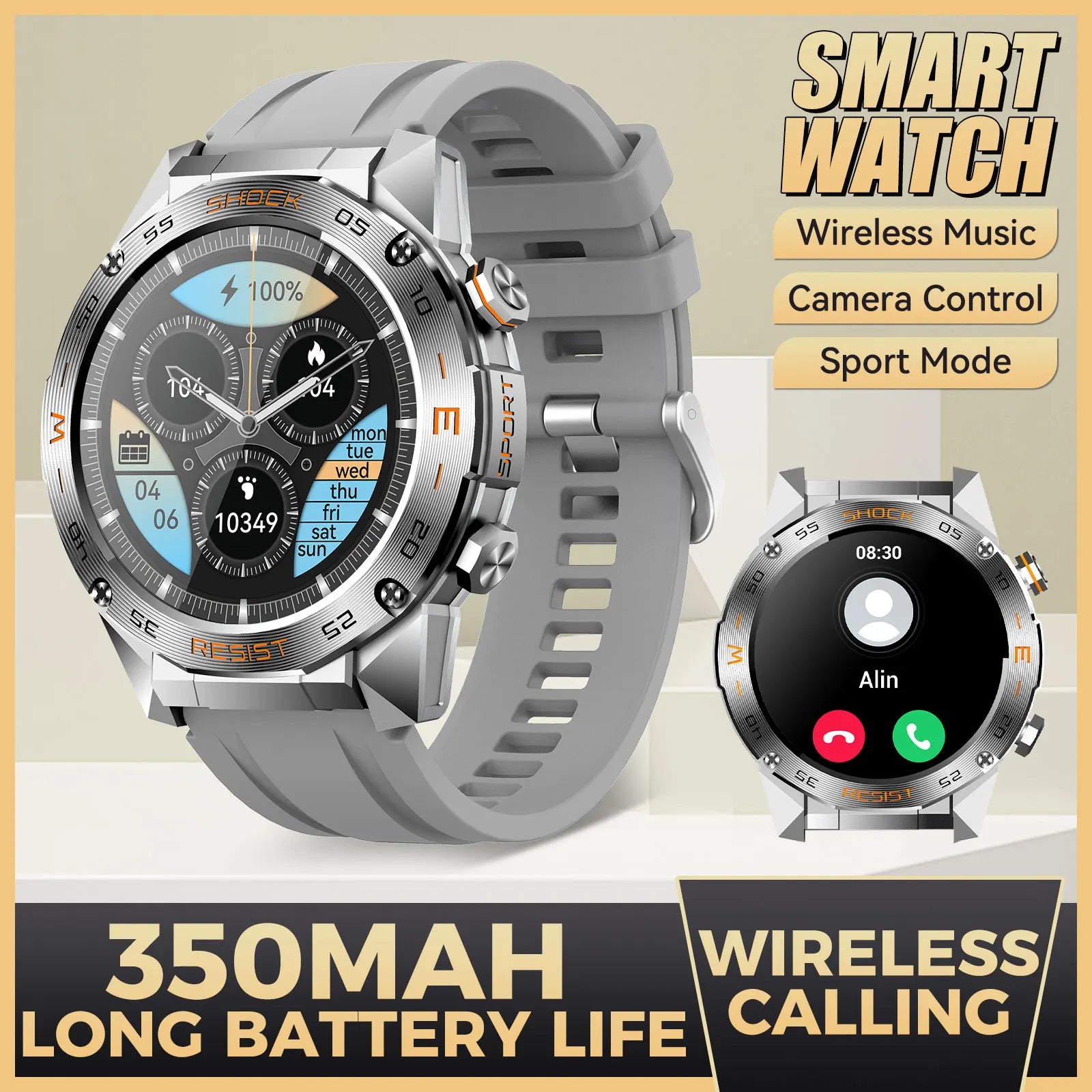 Military Smart Watch for Men1.46"Fitness Tactical Smart watch