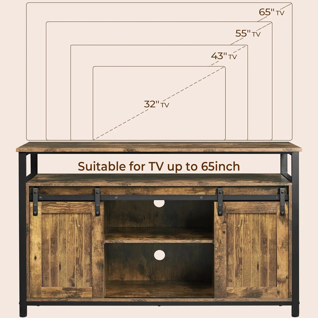 TV Stand for 65 Inch TV, Farmhouse Entertainment Center with Storage, Wood Tall TV Stands for Living Room with, Customized