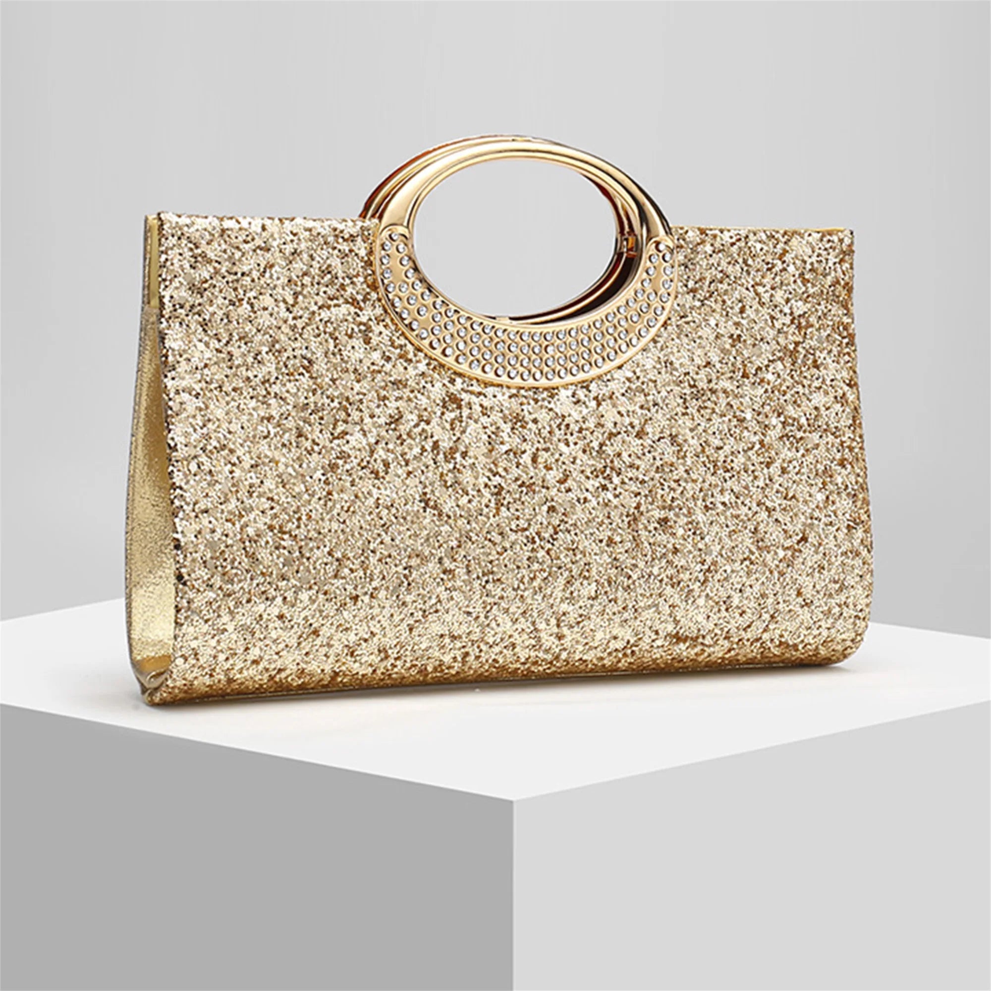 Elegant Rhinestone Embellished Clutch Purse with Detachable Chain Strap for Women s Evening Party Outfits