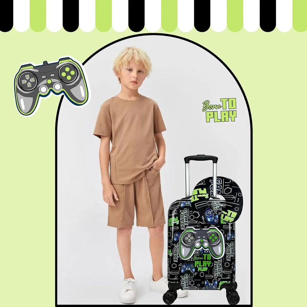 5-Piece Kids Luggage Set with Spinner Wheels, Airline-Approved Carry-On for Boys and Girls