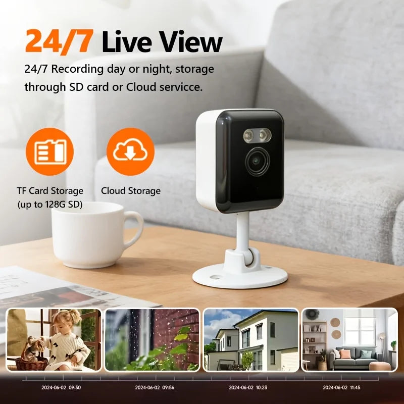 4PC Smart 1080p Wi-Fi Smart Home Security Camera 2MP, HD,Real-time APP Alerts, 2-Way Audio, with Motion Tracking for Baby & Pet