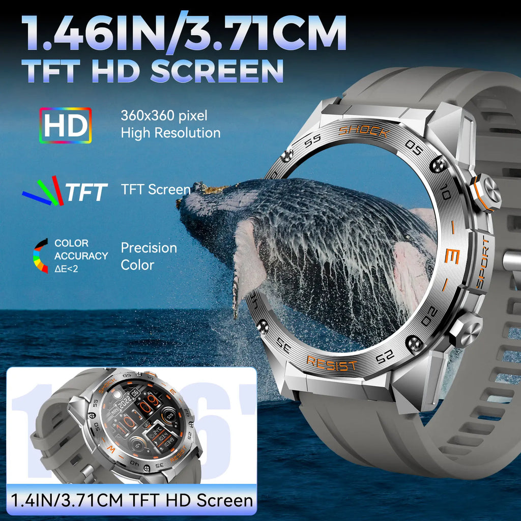 Military Smart Watch for Men1.46"Fitness Tactical Smart watch
