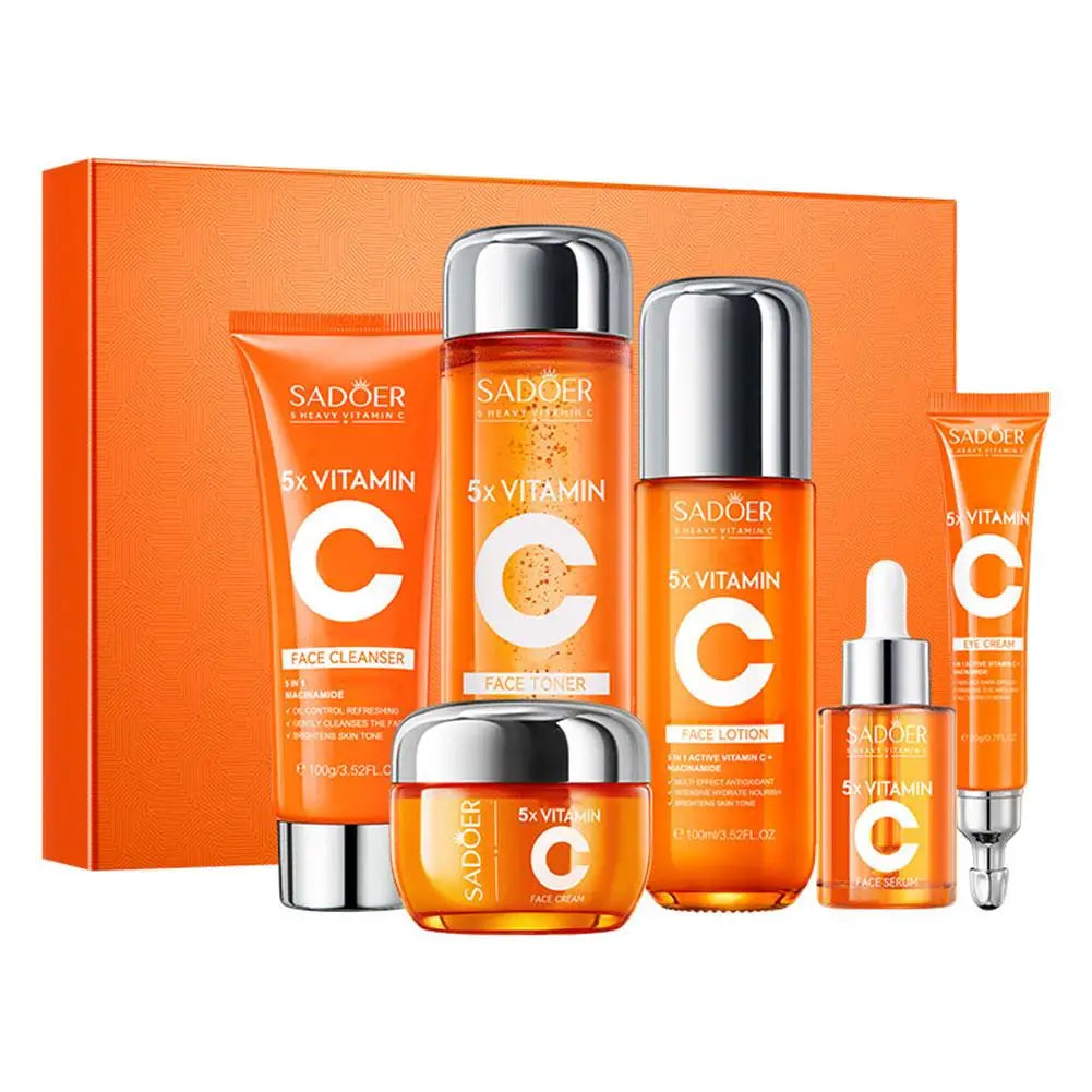 6x Vitamin C Skin Care Product Set Deep Hydration Moisturizing Nourish Fade Fine Lines Anti-aging Smooth Korean Skincare
