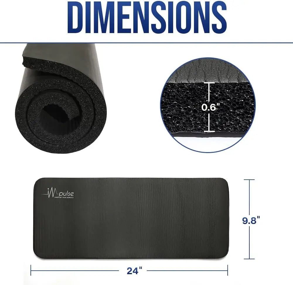 Thick Yoga Knee Pads Cushion, 1" Foam Mat for Kneeling & Elbows, Non-Slip Portable Exercise Pad for Pain Relief