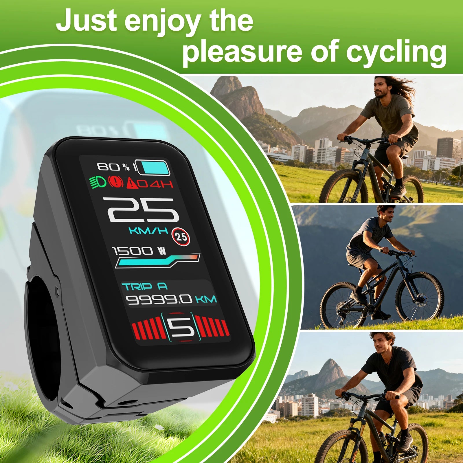 Bluetooth Electric Bike Computer Male Bicycle Speedometer