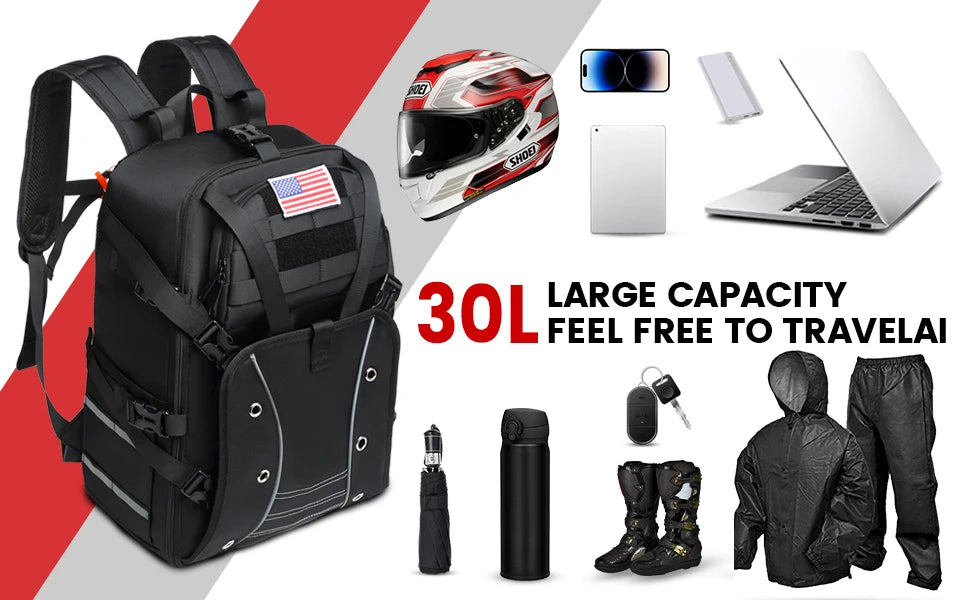 Motorcycle Helmet Backpack Large Capacity Waterproof Helmet Holder Cycling Riding Helmet Backpack Travel Bag  Motorbike Bag