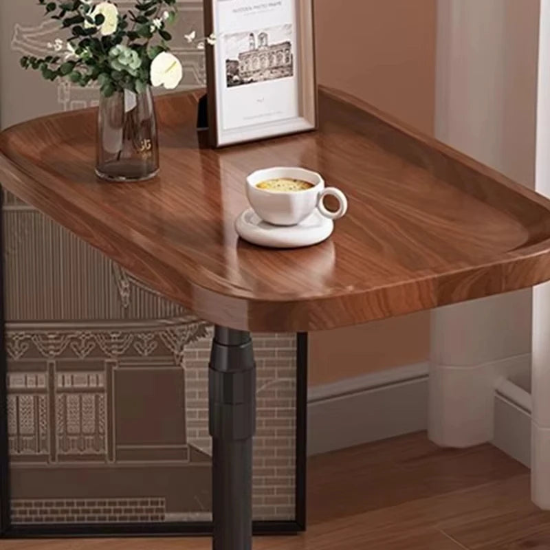 C-shaped coffee table, vertical storage shelf, sofa bed sliding sofa side table, small space small table, tight bedside table