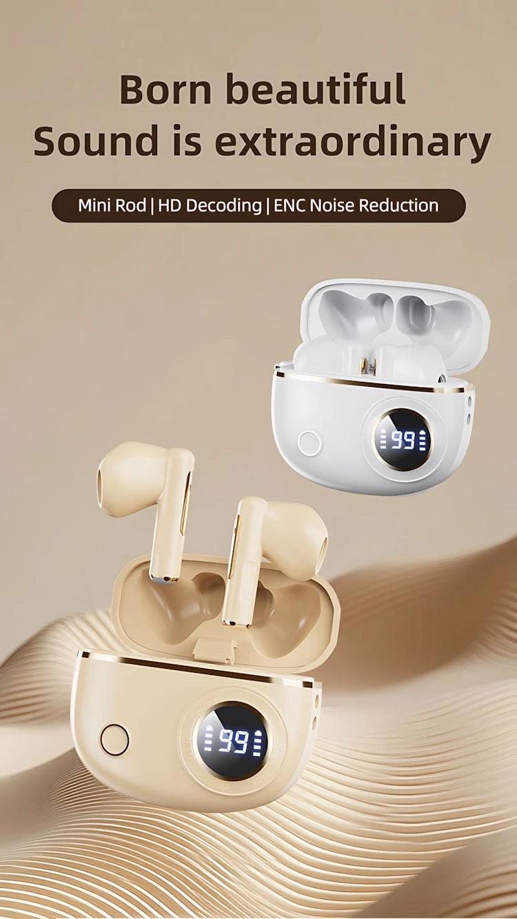 TWS Wireless Bluetooth Headset LED Dislpaly Binaural Waterproof Noise Reduction Earphone Sports Stereo Noise Canceling Headphone