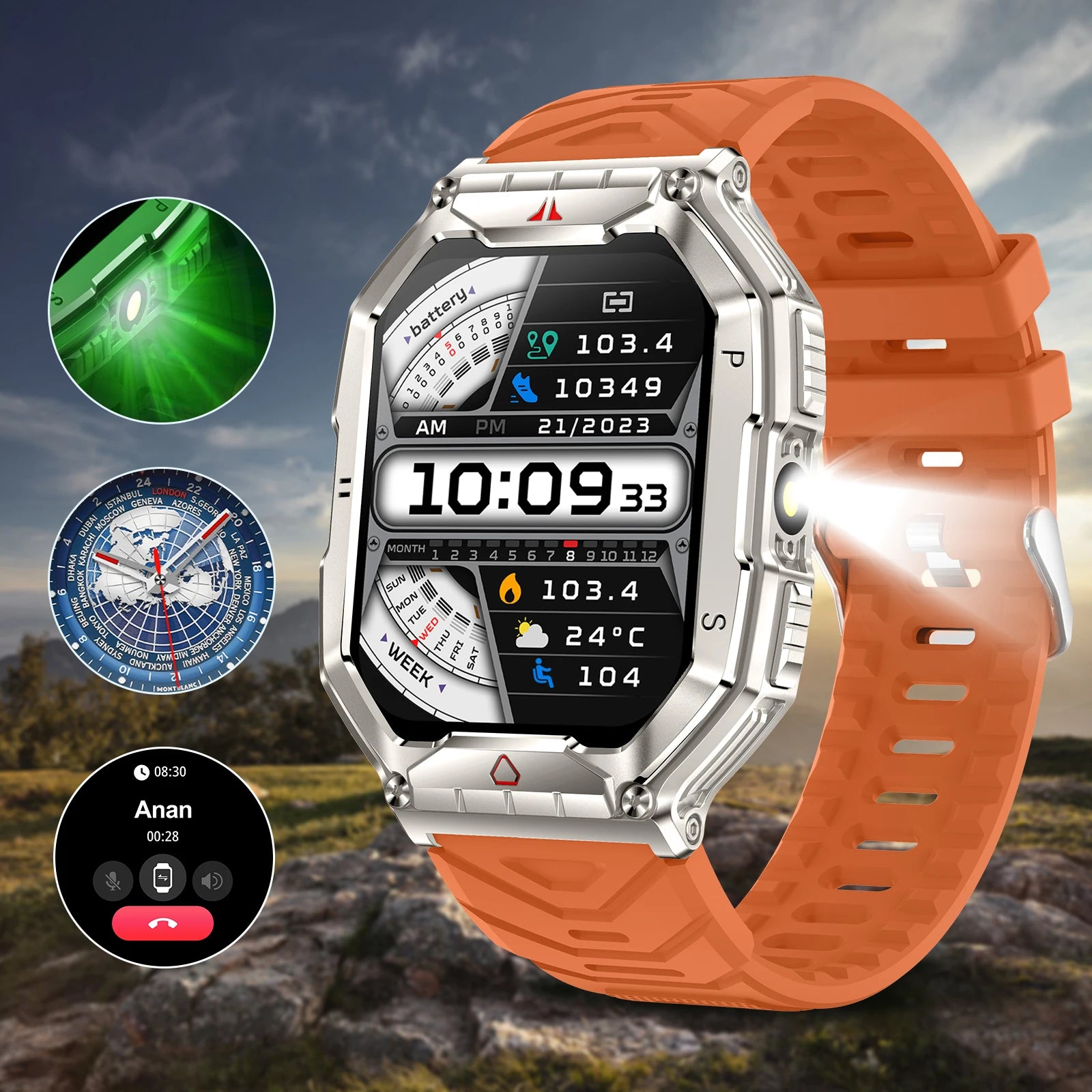 New 2025 Sports Smartwatch - Make Call Message, Pedometer Calorie Counter Activity Tracker