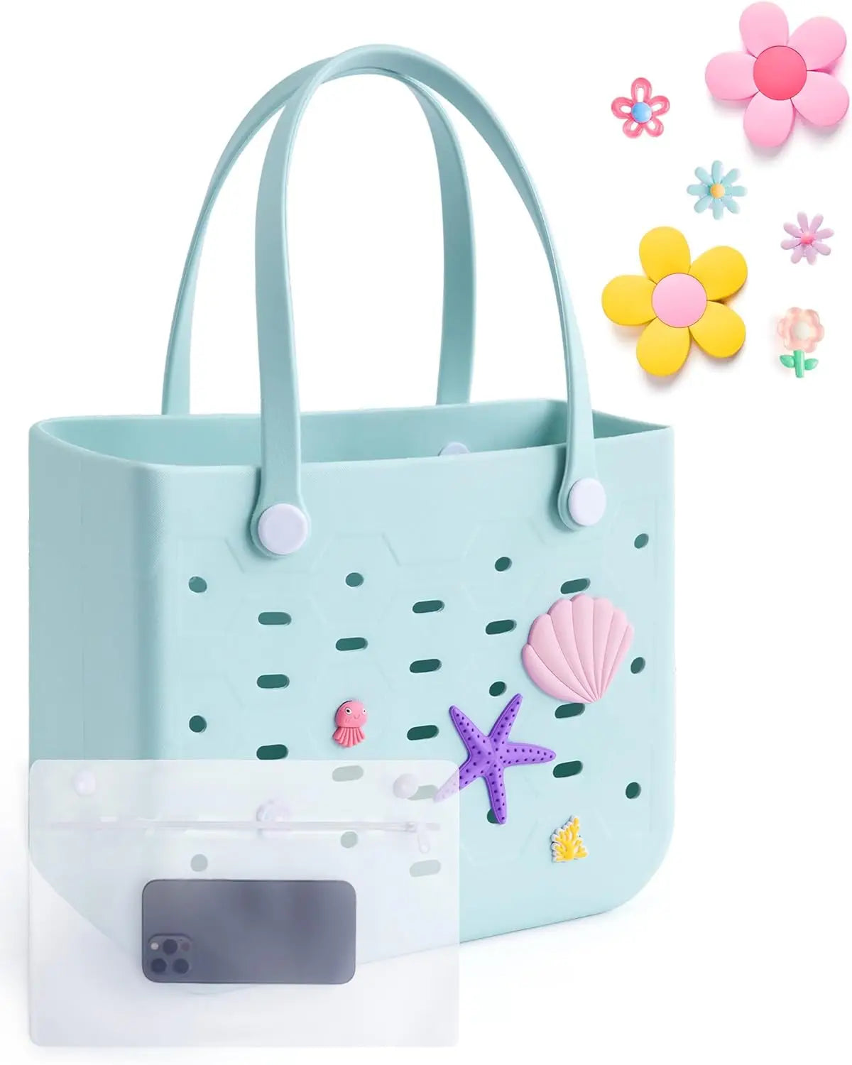 Water-resistant Rubber Tote Bag for Women, Sandproof Beach Essential for Summer Swim Pool Cruise