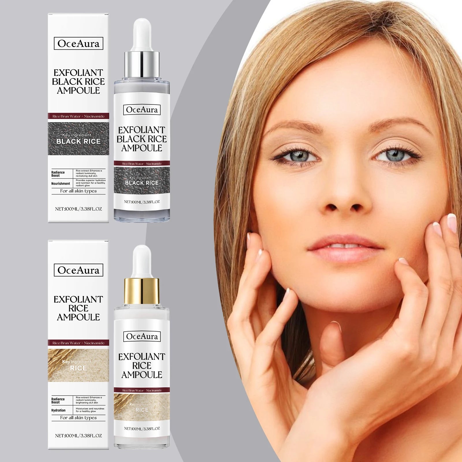 Brightening Essence Exfoliant Black Rice Ampoule Daily Soft Exfoliating Face Softening Keratin Radiant Moisture Nourishing Skin