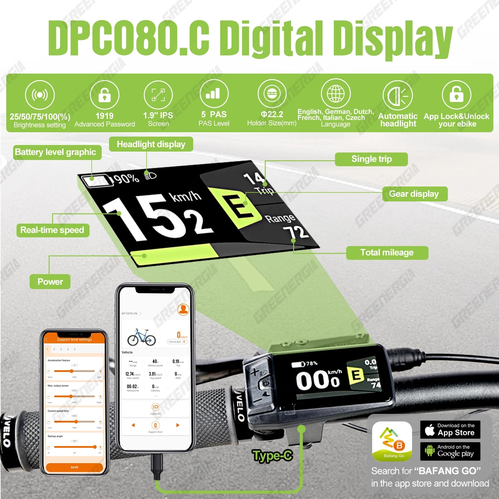 Bluetooth Electric Bike Computer Male Bicycle Speedometer