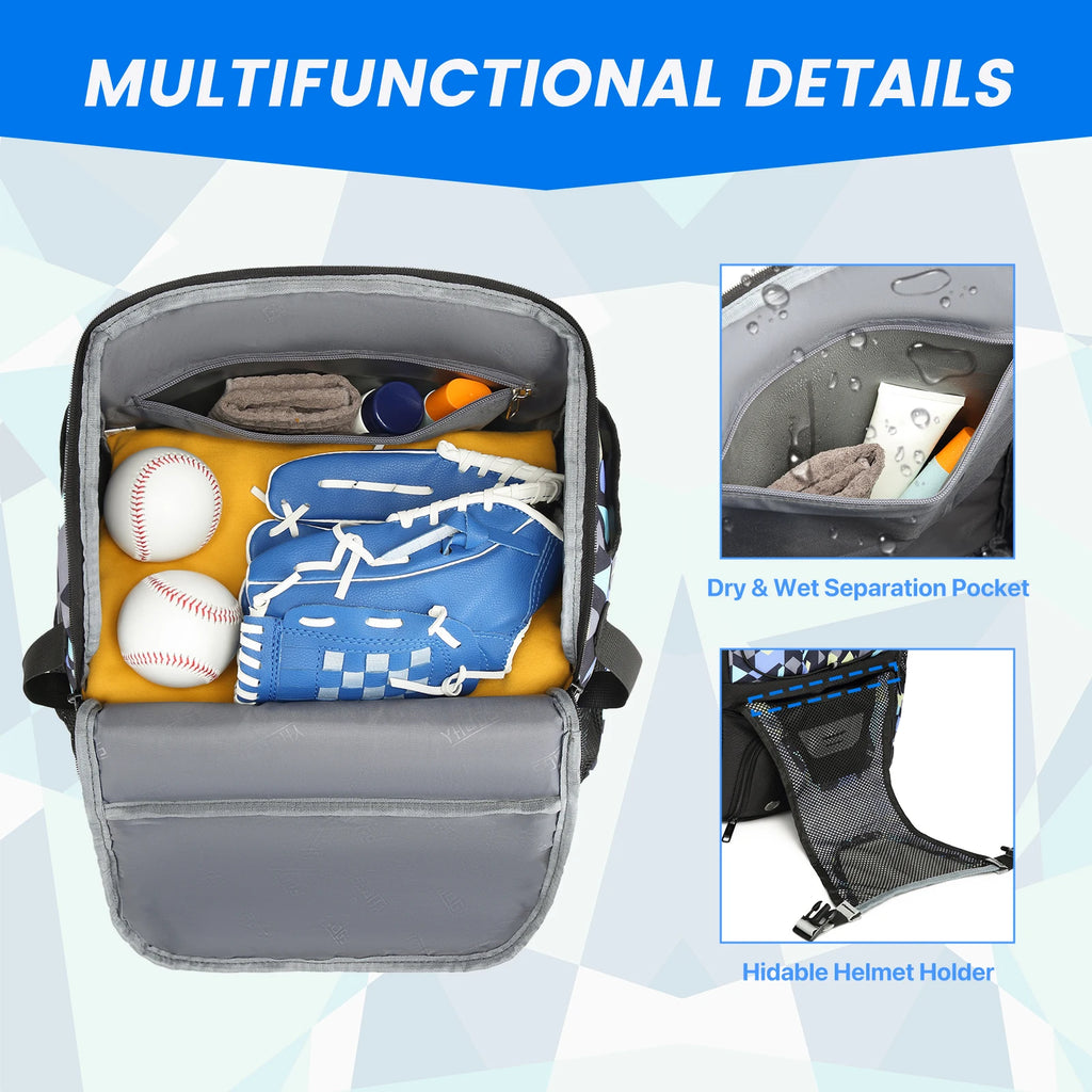 Baseball Equipment Bag Baseball Backpack with Shoe Compartment Softball Bat Bag for Youth Large Capacity Sport Baseball Backpack