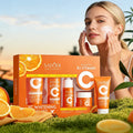 Vitamin C Whitening Skin Care Set 4pcs Facial Cleanser Toner Serum Face Cream Brightening Anti Wrinkle Moisturizing Travel Kit