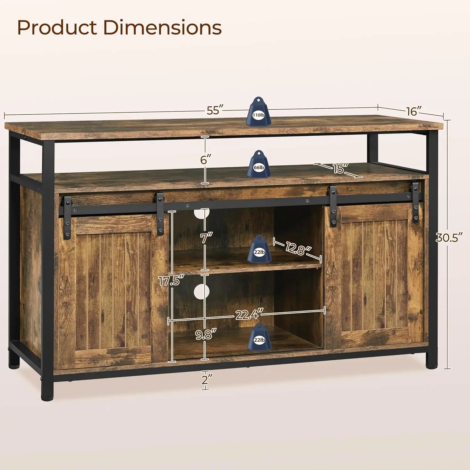 TV Stand for 65 Inch TV, Farmhouse Entertainment Center with Storage, Wood Tall TV Stands for Living Room with, Customized