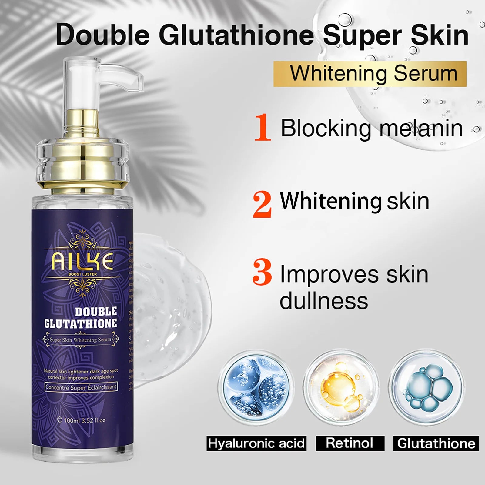 Double Glutathione Whitening Range, Improve Uneven Skin Tone, Moisturizing, Reduce Melanin, Freckles, Hyperpigmentation