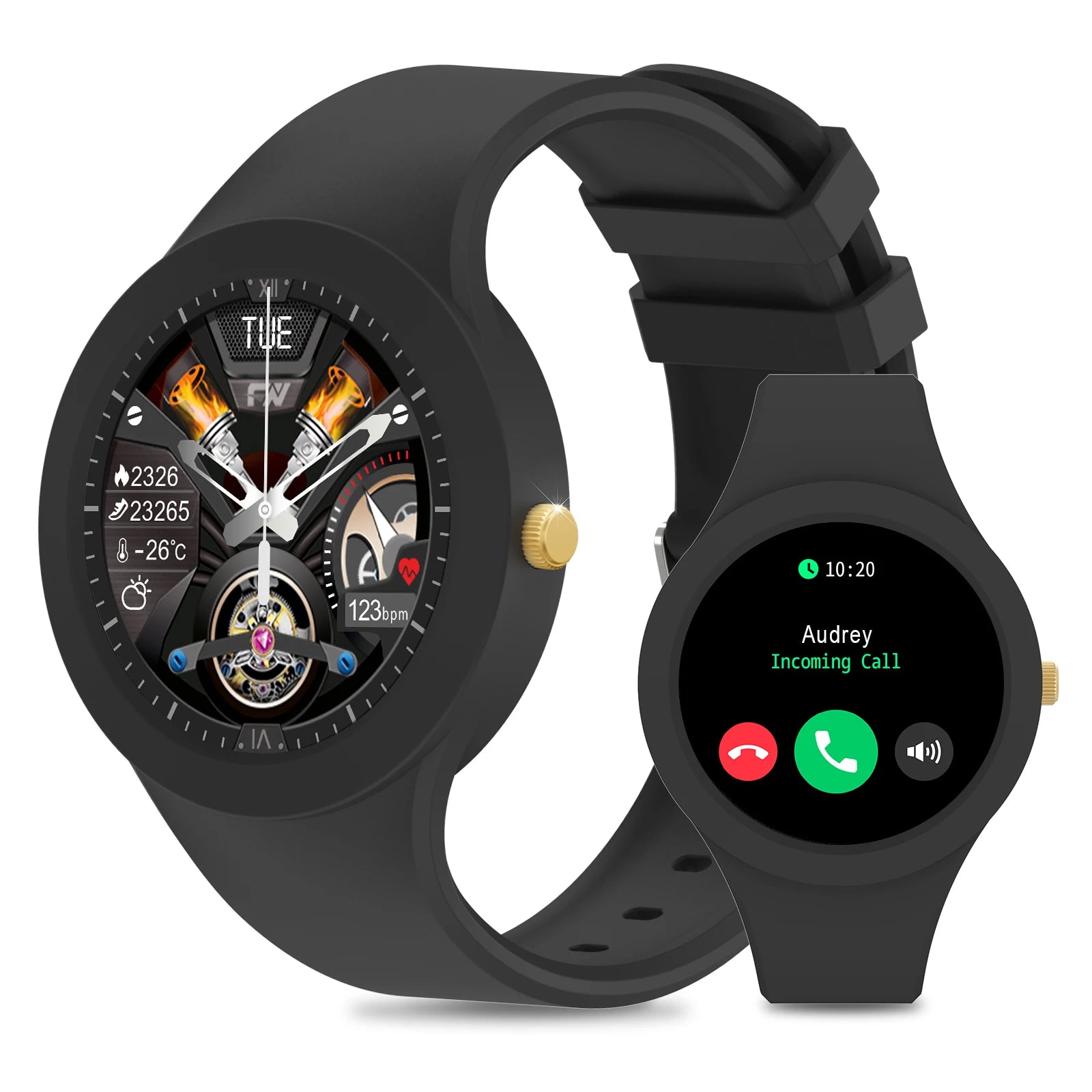 Smart Watch, Fashionable Wireless Calls, Call Notification and Rejection Pedometers, Text Message Reminder