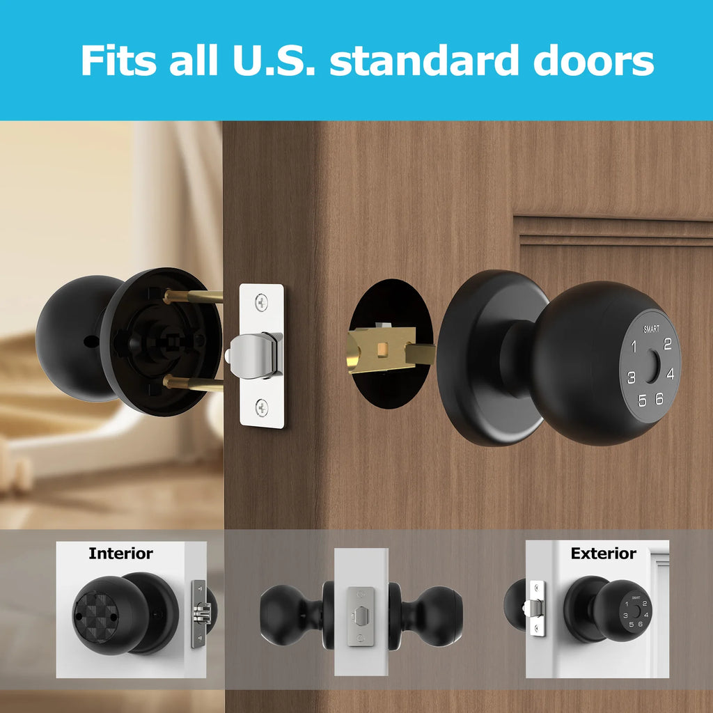 Viladepot Smart Lock Fingerprint Door Lock TYPE-C Interface App Control Passcode Unlock Electronic Touchscreen Keypad Indoor