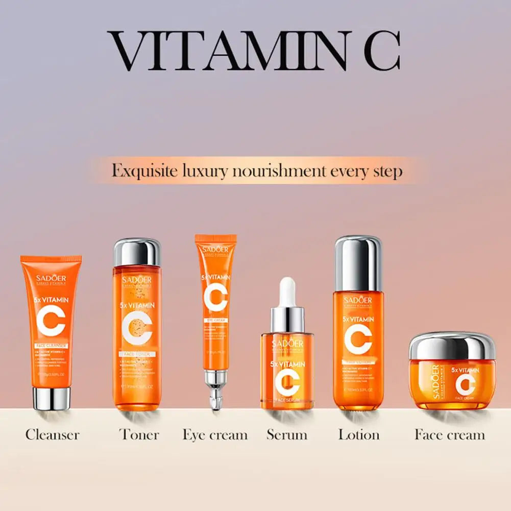 6x Vitamin C Skin Care Product Set Deep Hydration Moisturizing Nourish Fade Fine Lines Anti-aging Smooth Korean Skincare