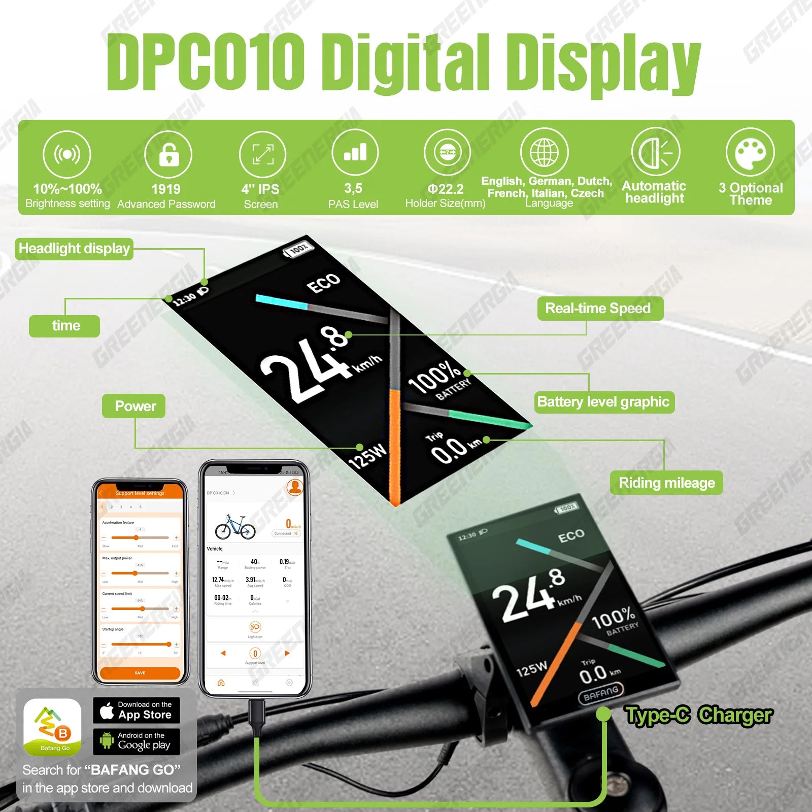 Bluetooth Electric Bike Computer Male Bicycle Speedometer