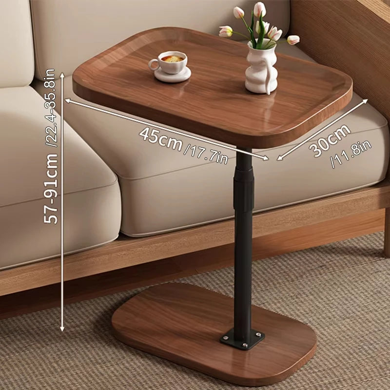 C-shaped coffee table, vertical storage shelf, sofa bed sliding sofa side table, small space small table, tight bedside table