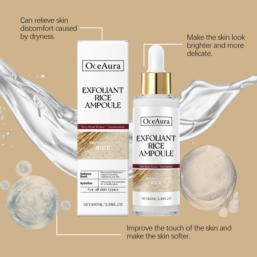 Brightening Essence Exfoliant Black Rice Ampoule Daily Soft Exfoliating Face Softening Keratin Radiant Moisture Nourishing Skin