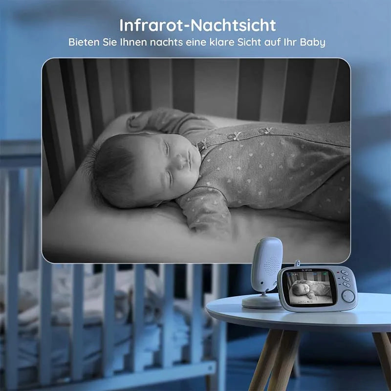 Boifun 3.2 Inch Digital LCD Screen Wireless Baby Monitor with Camera,  Surveillance with  VOX, Night Vision,Temperature Monitor