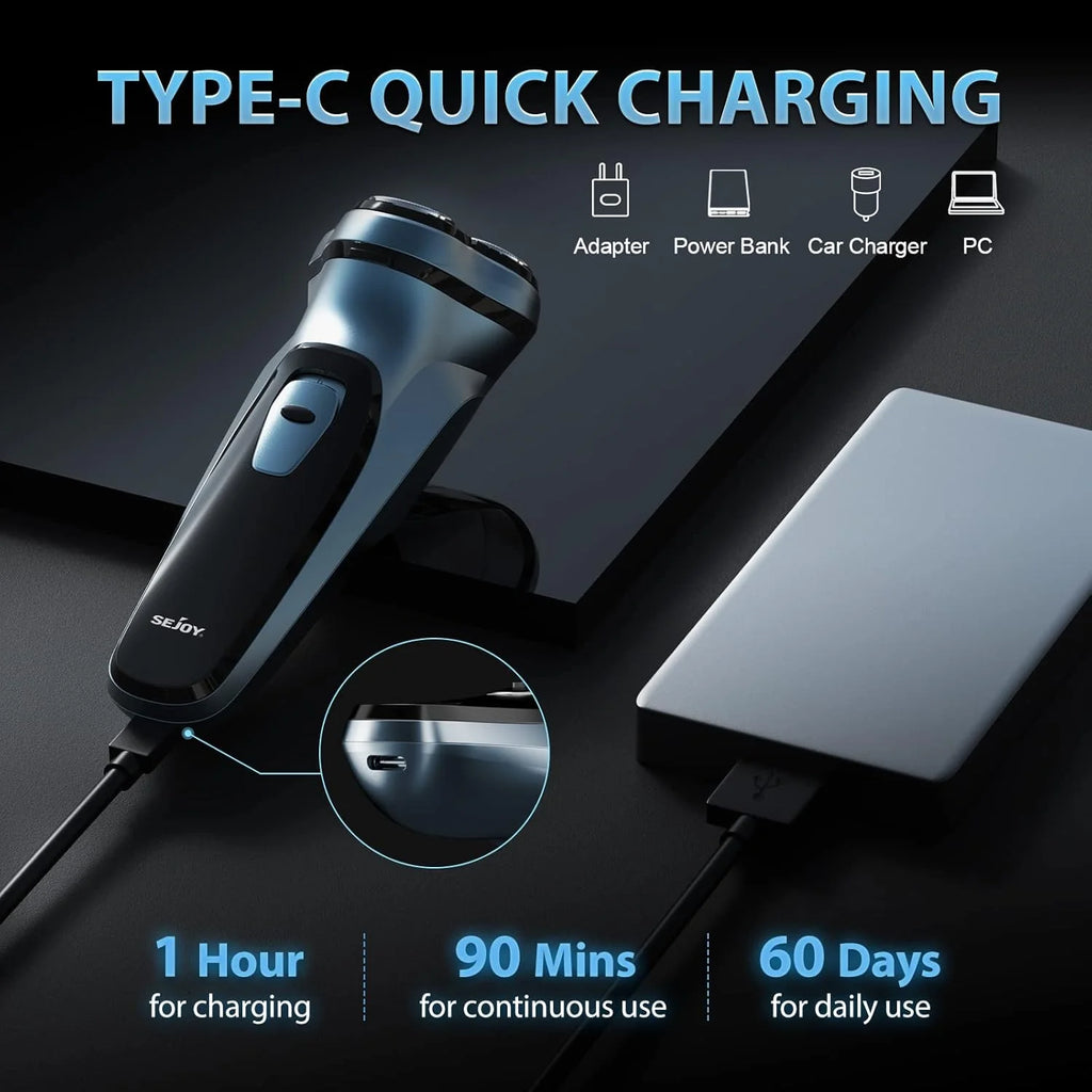 Sejoy Electric Razor for Men Rechargeable Electric Razor Shaving Machines  Mens Electric Shavers,