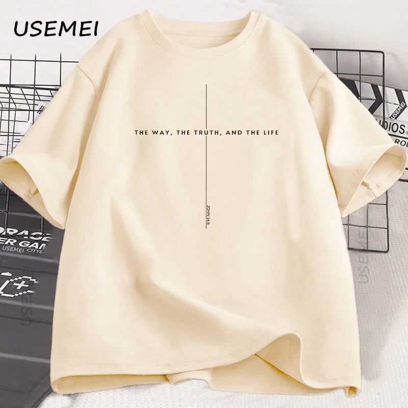 John 14 6 T Shirt Yeshua Jesus Is King Merch Tshirt The Way The Truth The Life Jesus Christian T-shirt Faith Over Fear Cross