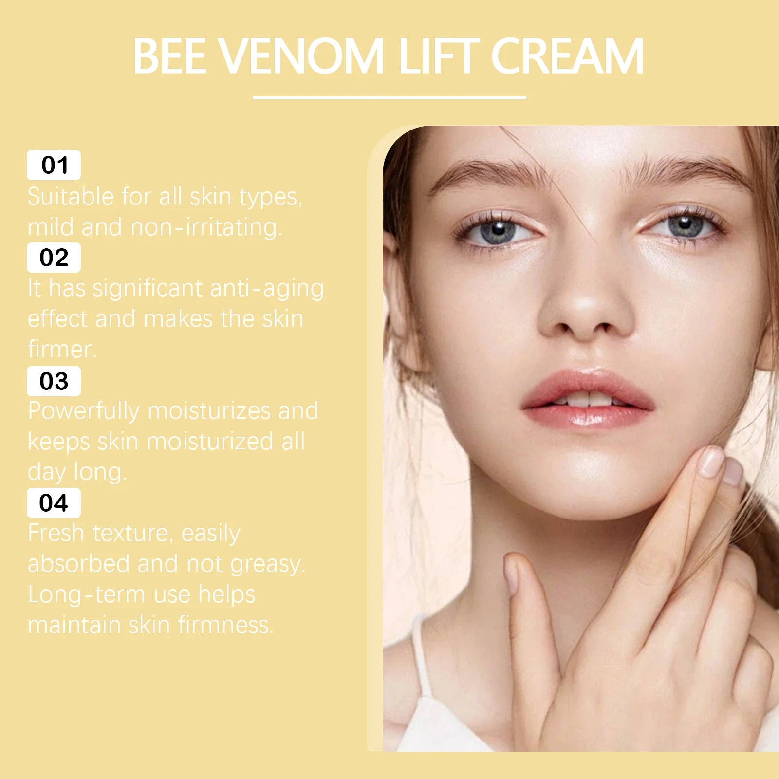 Bee Venom Cream Face Remove Wrinkles Lifting Firming Improve Skin Sagging Tightening Nourishing Repair Anti-Aging Moisturizing