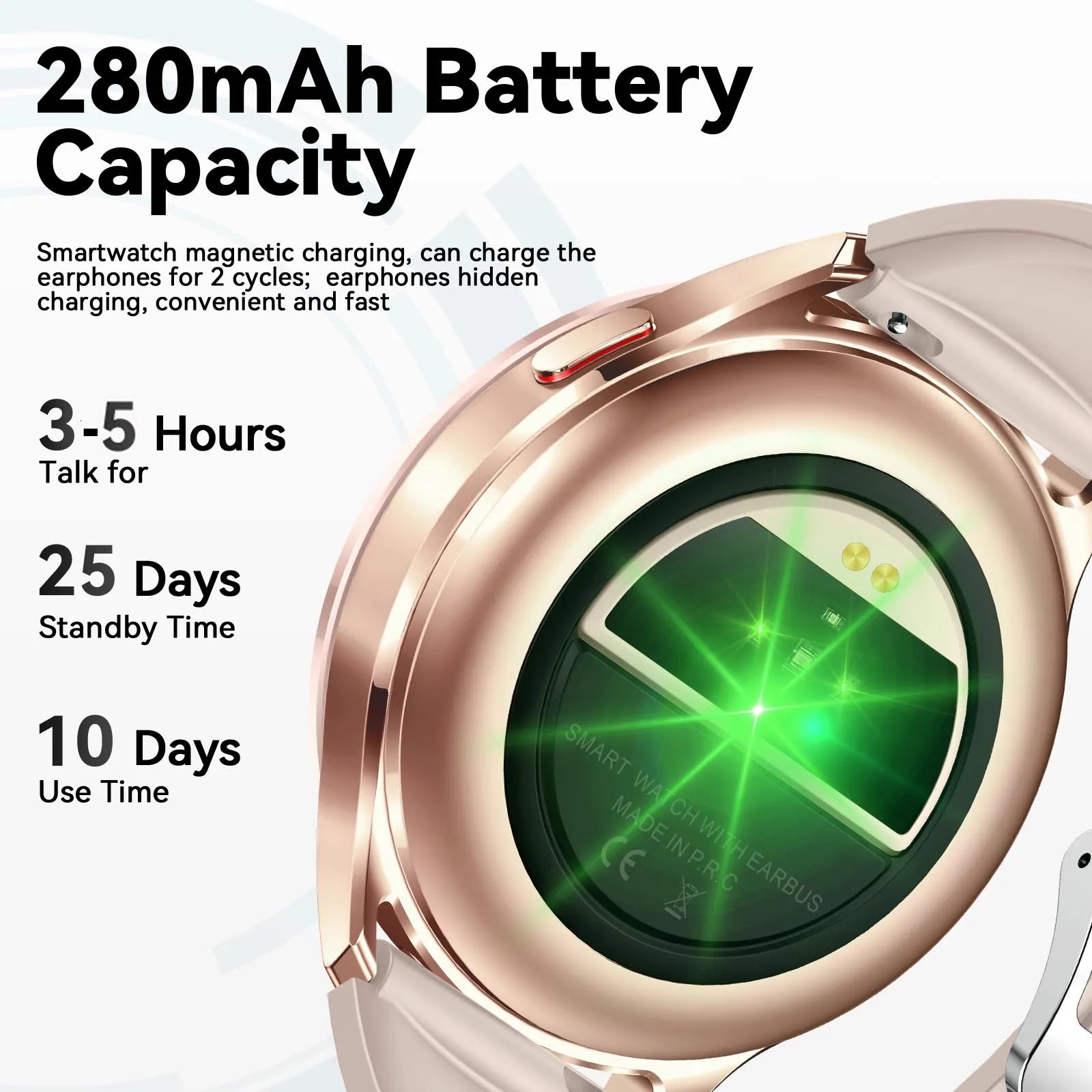 Smart Watch with Earbuds for Men Women 1.39'' Fitness Tracker Smartwatch 2-in-1 Waterproof