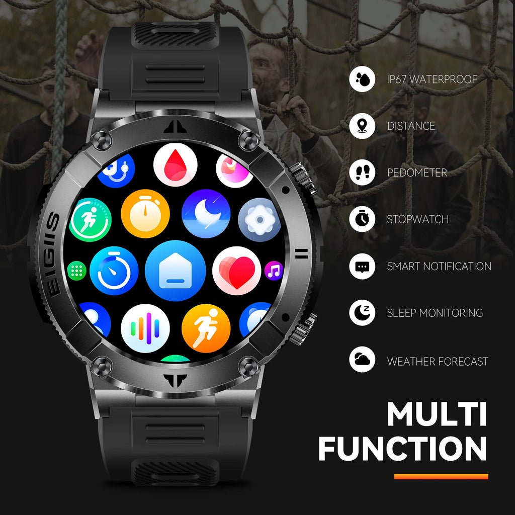 Smart Watch Men   Display Bluetooth Call Blood Pressure Sport Fitness