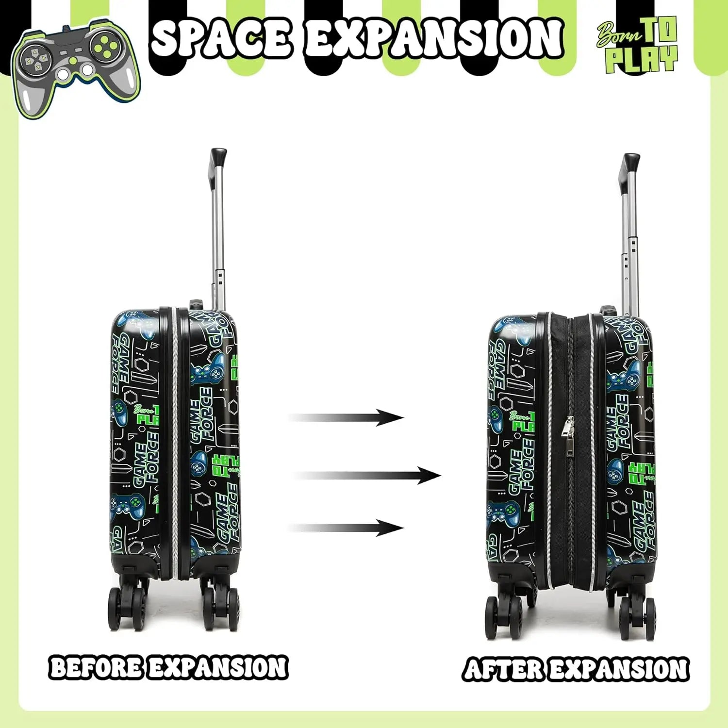 5-Piece Kids Luggage Set with Spinner Wheels, Airline-Approved Carry-On for Boys and Girls