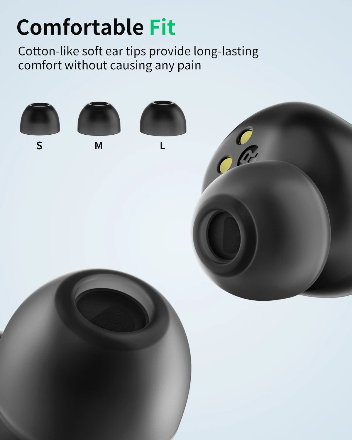 Wireless Earbuds Bluetooth 5.4 in Ear Environmental Clear Calls Earbuds for iPhone and Android 40H Playtime for Sports