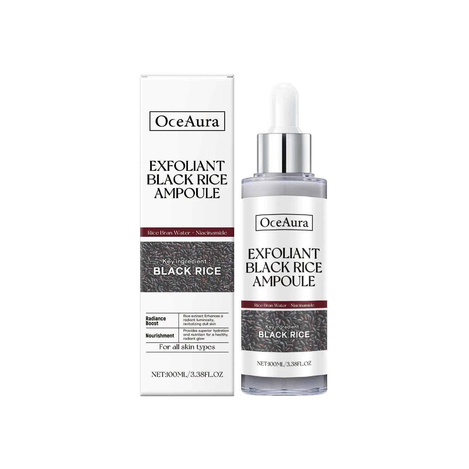Brightening Essence Exfoliant Black Rice Ampoule Daily Soft Exfoliating Face Softening Keratin Radiant Moisture Nourishing Skin