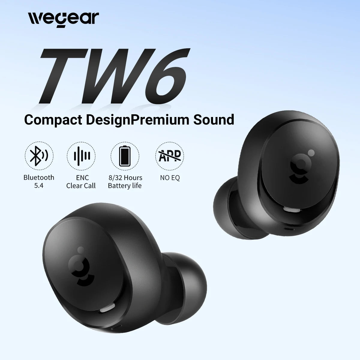 Wireless Earbuds Bluetooth 5.4 in Ear Environmental Clear Calls Earbuds for iPhone and Android 40H Playtime for Sports