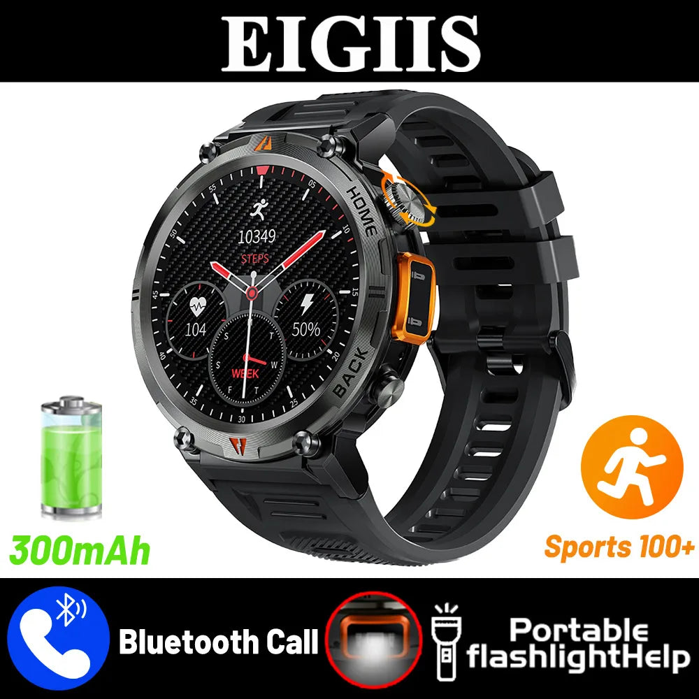 New Bluetooth Call smartwatch for men Full Touch Screen With Health Monitor heart rate Flashlight