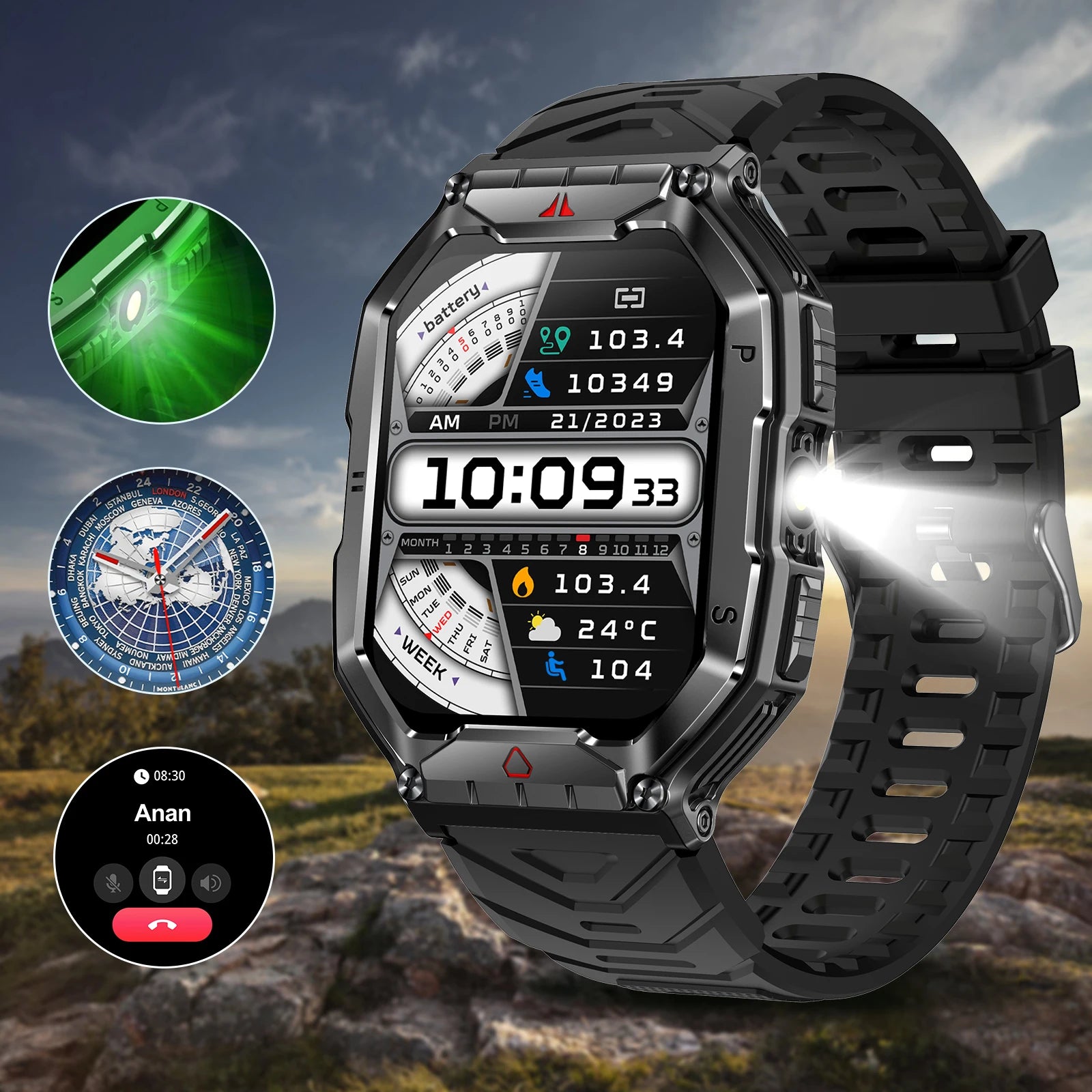New 2025 Sports Smartwatch - Make Call Message, Pedometer Calorie Counter Activity Tracker