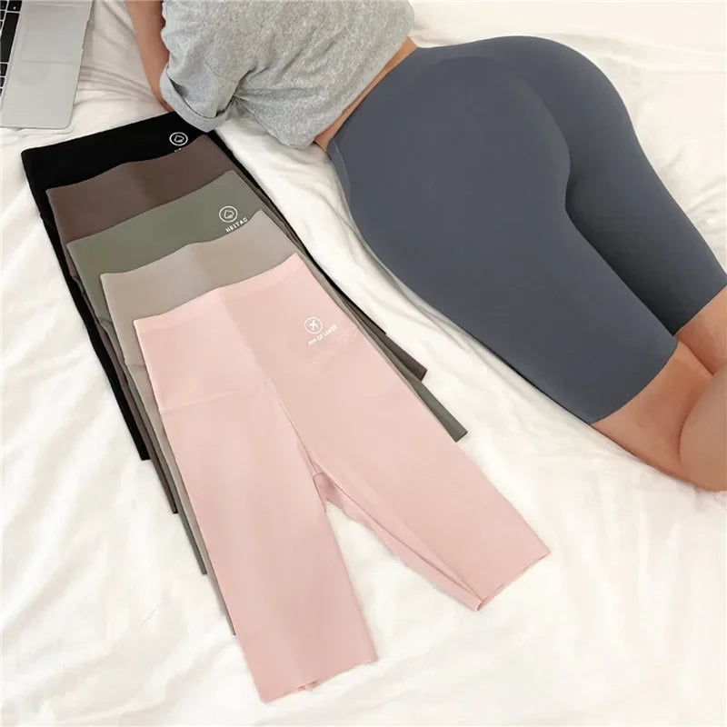 Women Butt Lifting Yoga Shorts Elastic Workout High Waist Tummy Control Ruched Booty Pants Seamless Gym Compression Tights