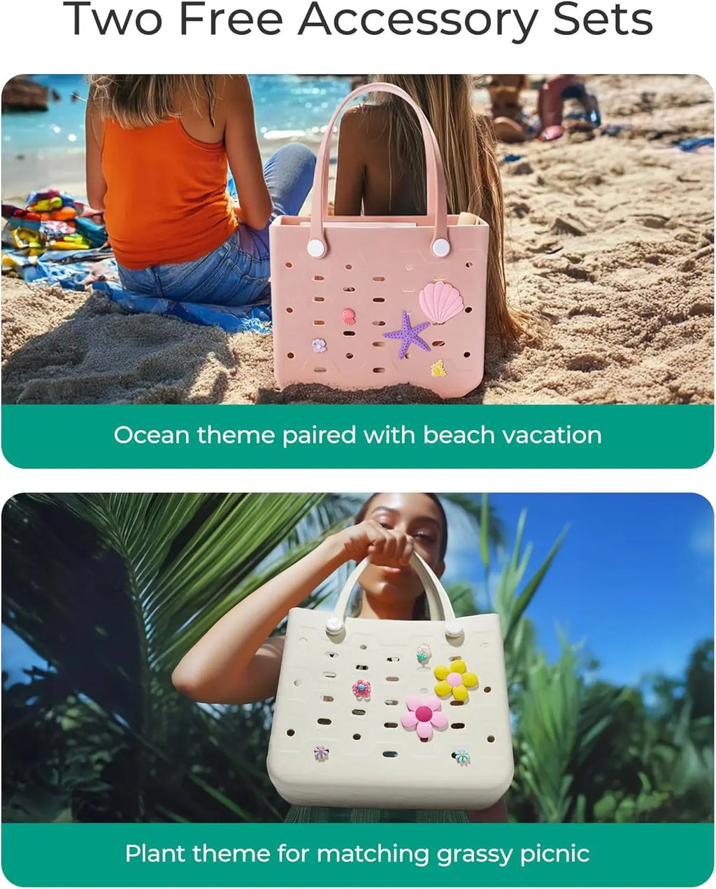 Water-resistant Rubber Tote Bag for Women, Sandproof Beach Essential for Summer Swim Pool Cruise