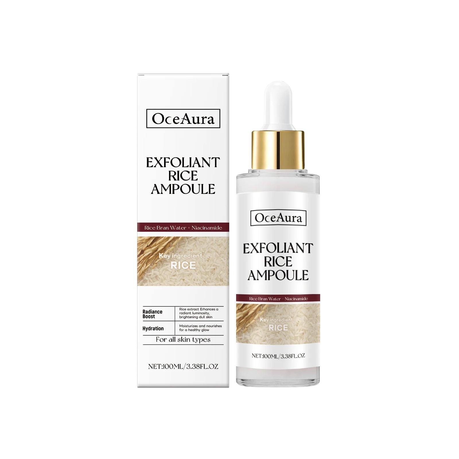 Brightening Essence Exfoliant Black Rice Ampoule Daily Soft Exfoliating Face Softening Keratin Radiant Moisture Nourishing Skin