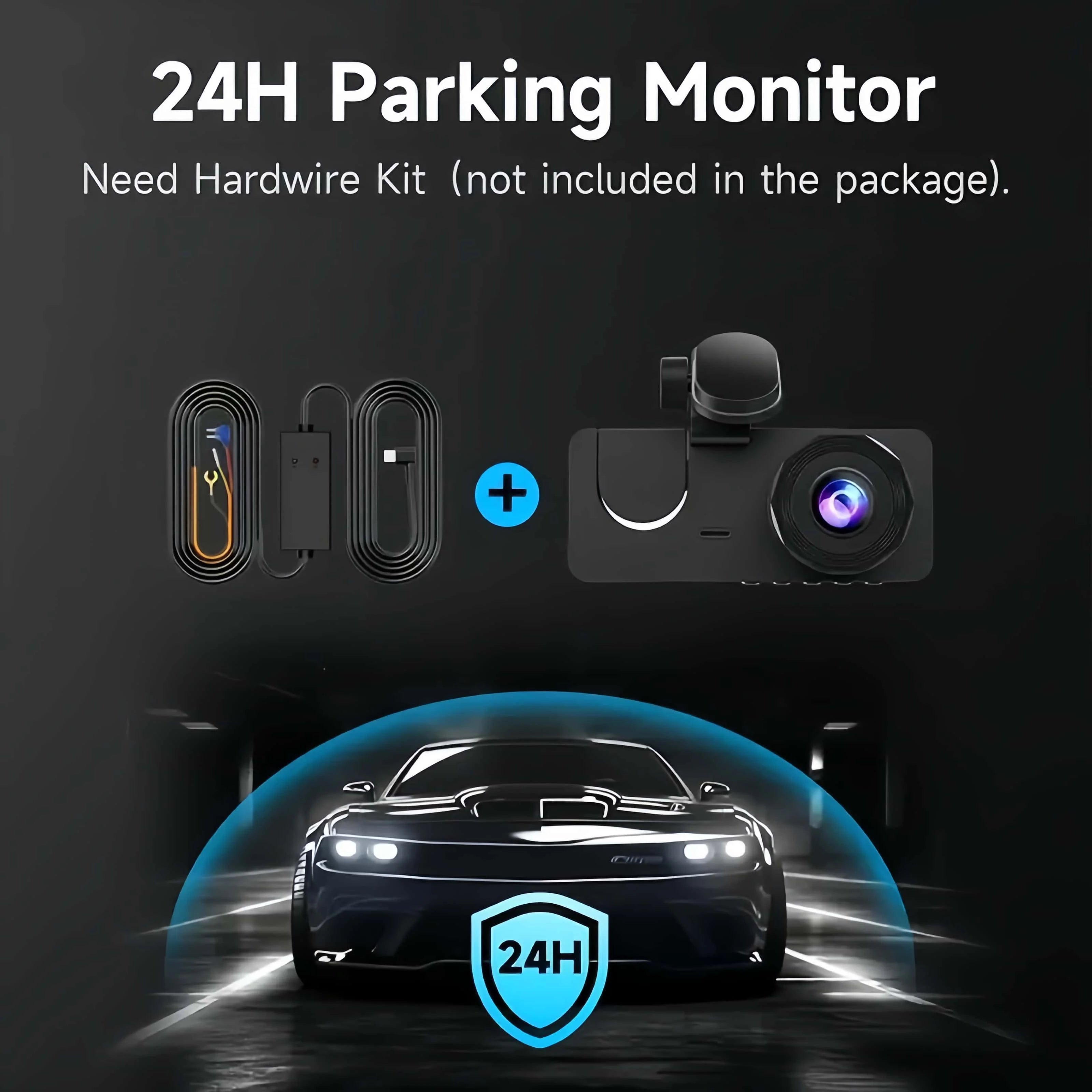 3 Channel 4K Dashcam 4K+1080P Front and Rear Dash Camera IR Night Vision 24 Hours Parking Mode Support 128GB Max
