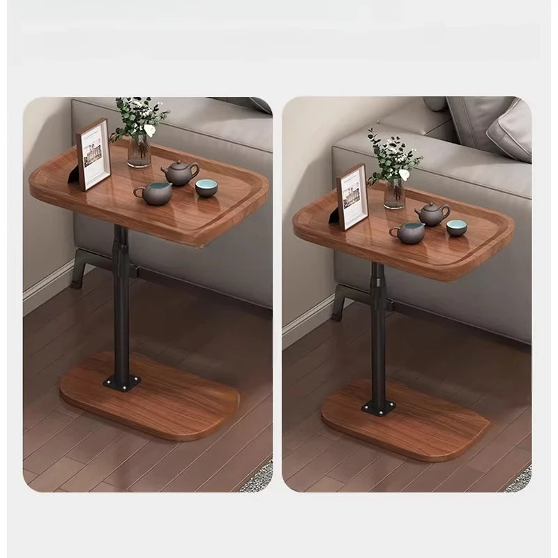 C-shaped coffee table, vertical storage shelf, sofa bed sliding sofa side table, small space small table, tight bedside table