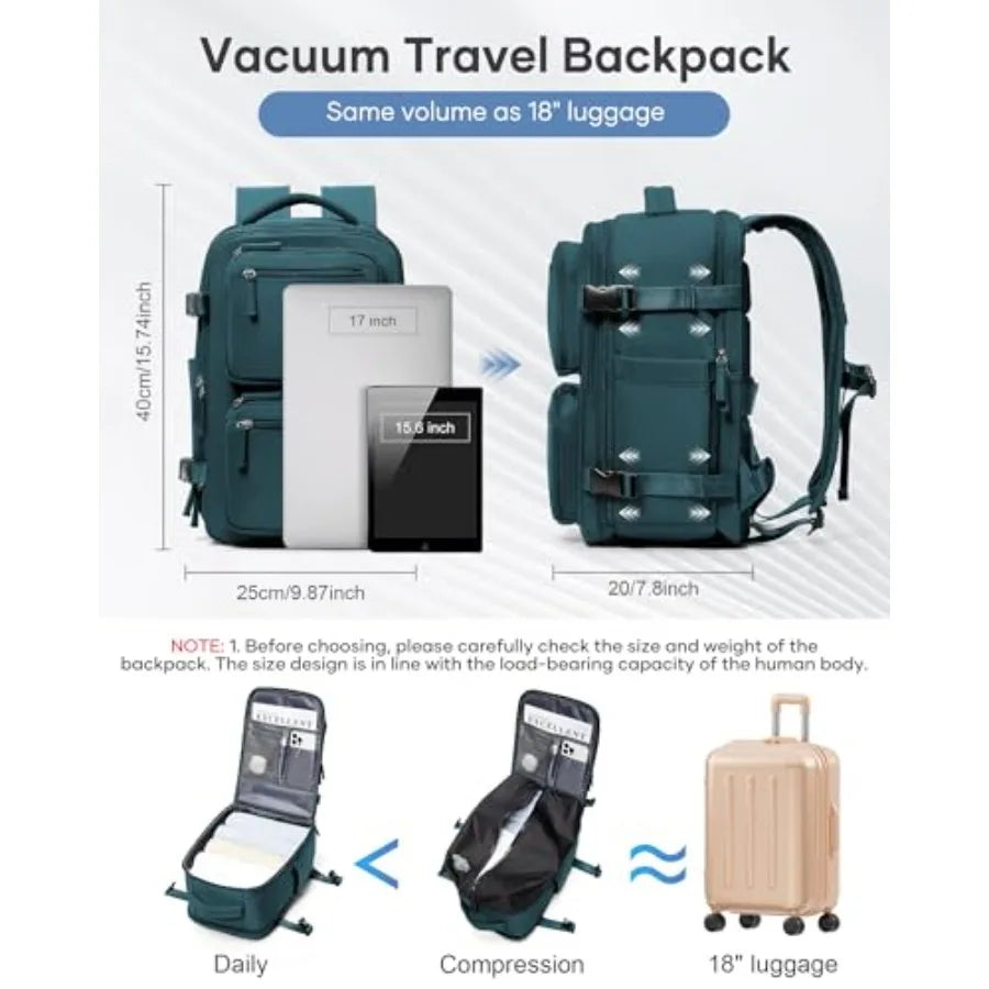Small Vacpack Backpack with Vacuum Seal Backpack Travel Air Back Backpacks with Pump Travel Backpacks Compression Bag Men Carry