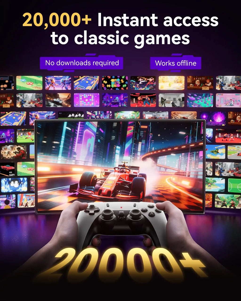 2026 Enhanced Wireless Retro Gaming Console Plug-and-Play Video TV Gaming Stick Featuring 4K HDMI Output Built-in 23 Emulators