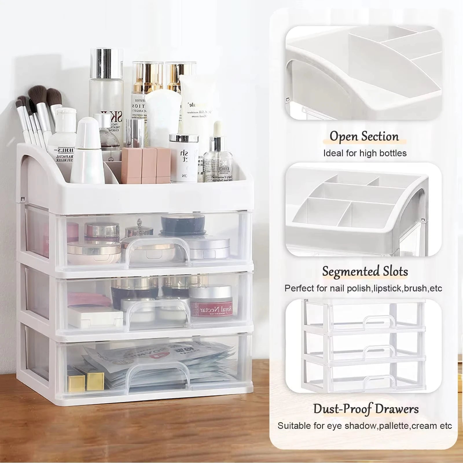 Desktop Storage Box Storage Drawer Hair Decoration Multi-layer Storage Cabinet Cosmetics Jewelry Box Stationery Multi-functional