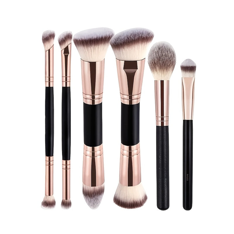 6/13pcs Multifunctional Makeup Brush Set | Foundation, Concealer, Blush Brushes with Soft Polyester Bristles, Travel-Portable, ABS Plastic Handle, Ideal Gift for Women