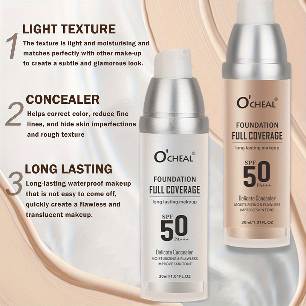 Perfect Air Foundation, Women Makeup-Flawless High Coverage CC Cream With 24H Wear&Lightweight Moisturizing Formula, Natural Nude Finish For Mature Skin&Older Women, Buildable Coverage For Smooth Radiant Skin, Christmas Gift