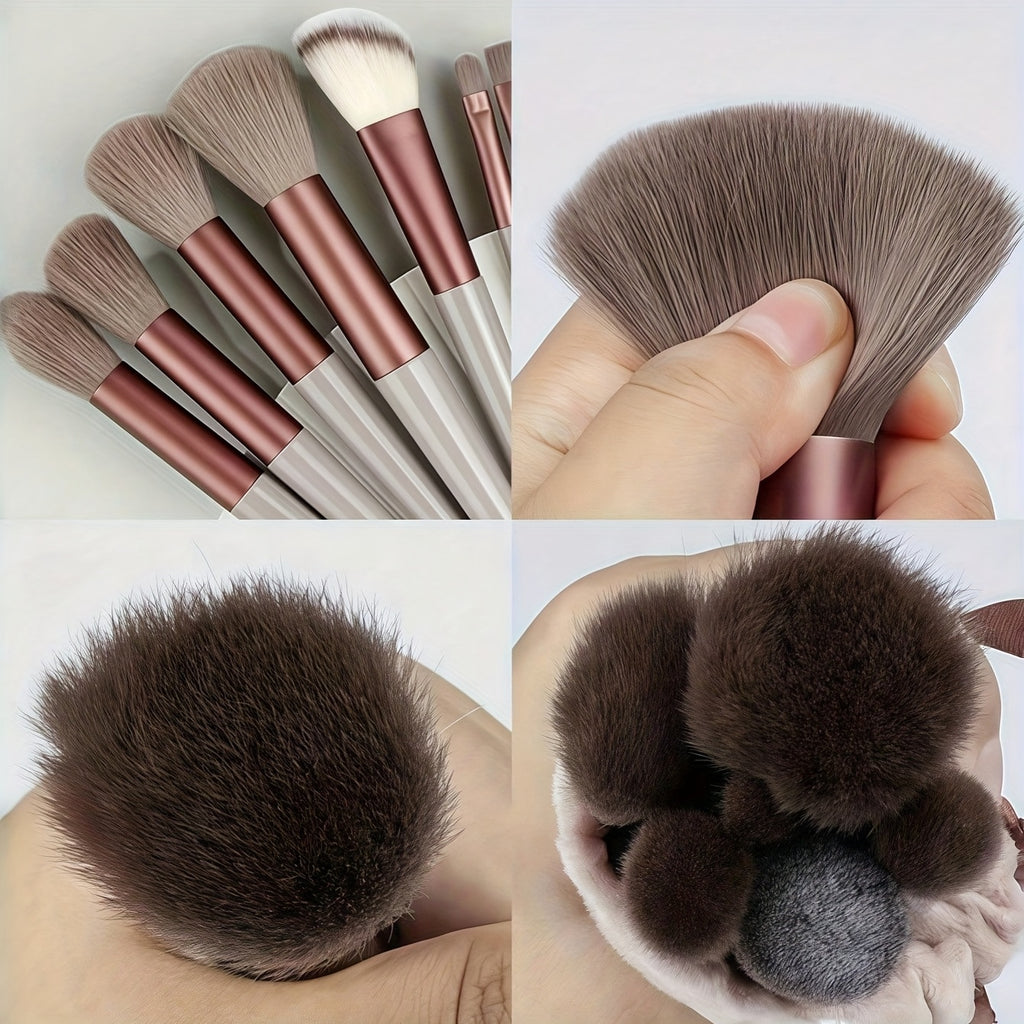 16pcs Makeup Brush Set, Including 3pcs Black Triangle Shaped Powder Puff Set for Loose Powder, with Velvet Short Hair, Soft And Adhensive, with 13pcs Makeup Brush Set Soft Fluffy Professional Cosmetic Foundation Powder Eyesha